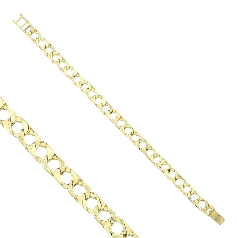 9ct Gold 'Apollo' Mens Curb Chaps Bracelet