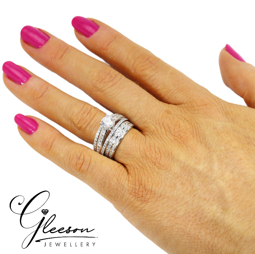 ladies gold ring sets, white gold and yellow gold bridal ring sets, engagement, Daniel Gleeson Jewellers Cork