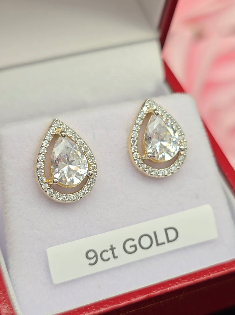 9ct Gold teardrop earrings 