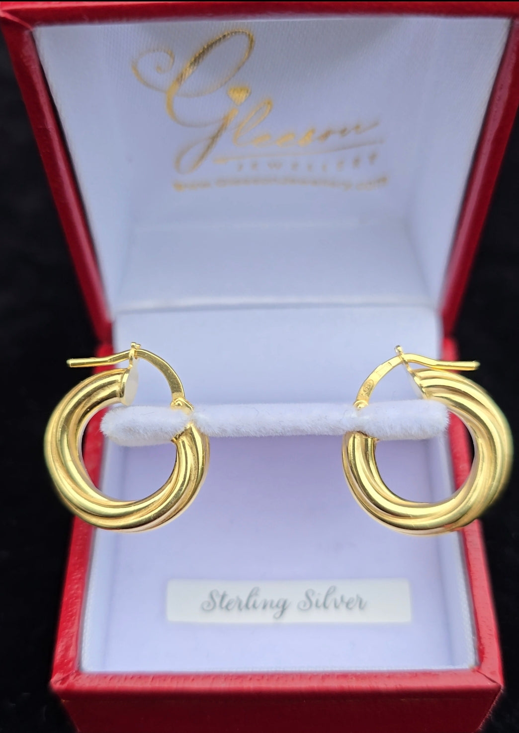 Sterling Silver Hinged Hoop Earrings with Luxurious Gold Vermeil