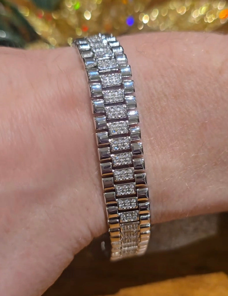 Ladies silver rolex inspired bracelet 