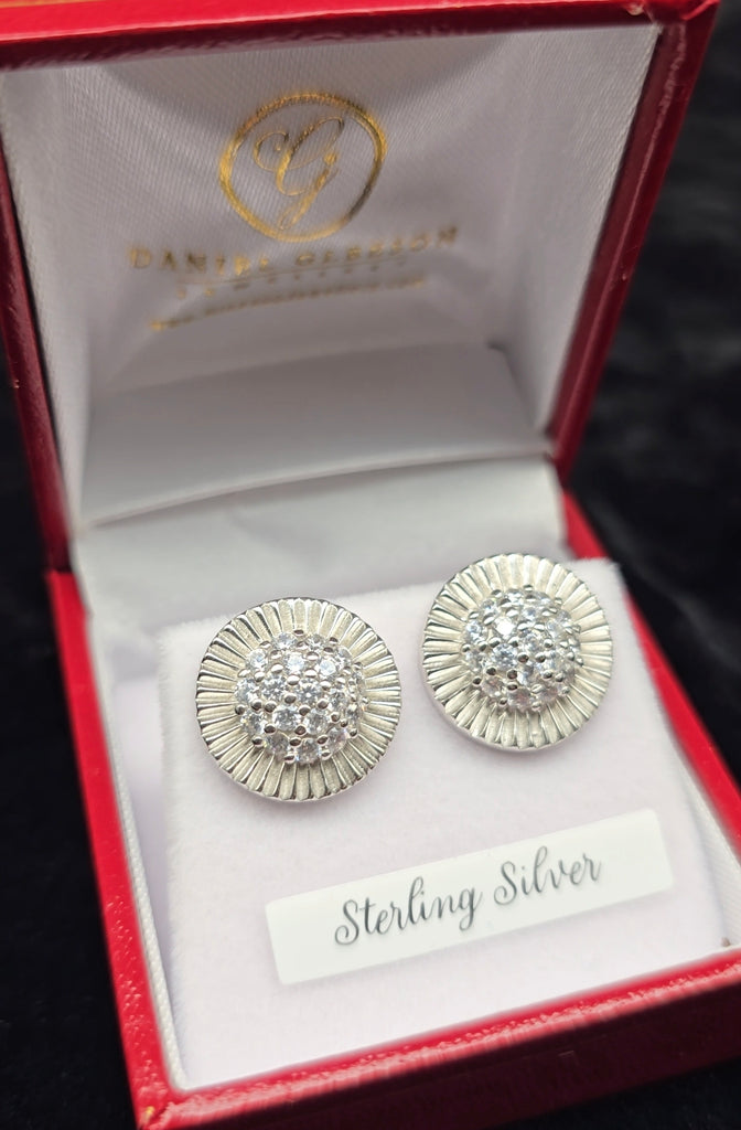 Sterling Silver large rolex inspired studs