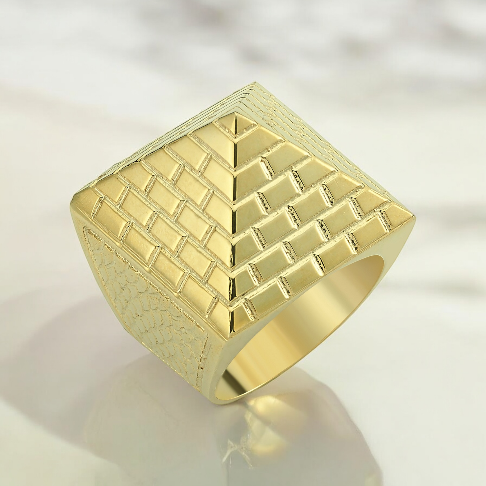 Pyrmid Rings 9ct Gold Mens CZ 'Blake' Pyramid Ring – Daniel Gleeson Jewellers
