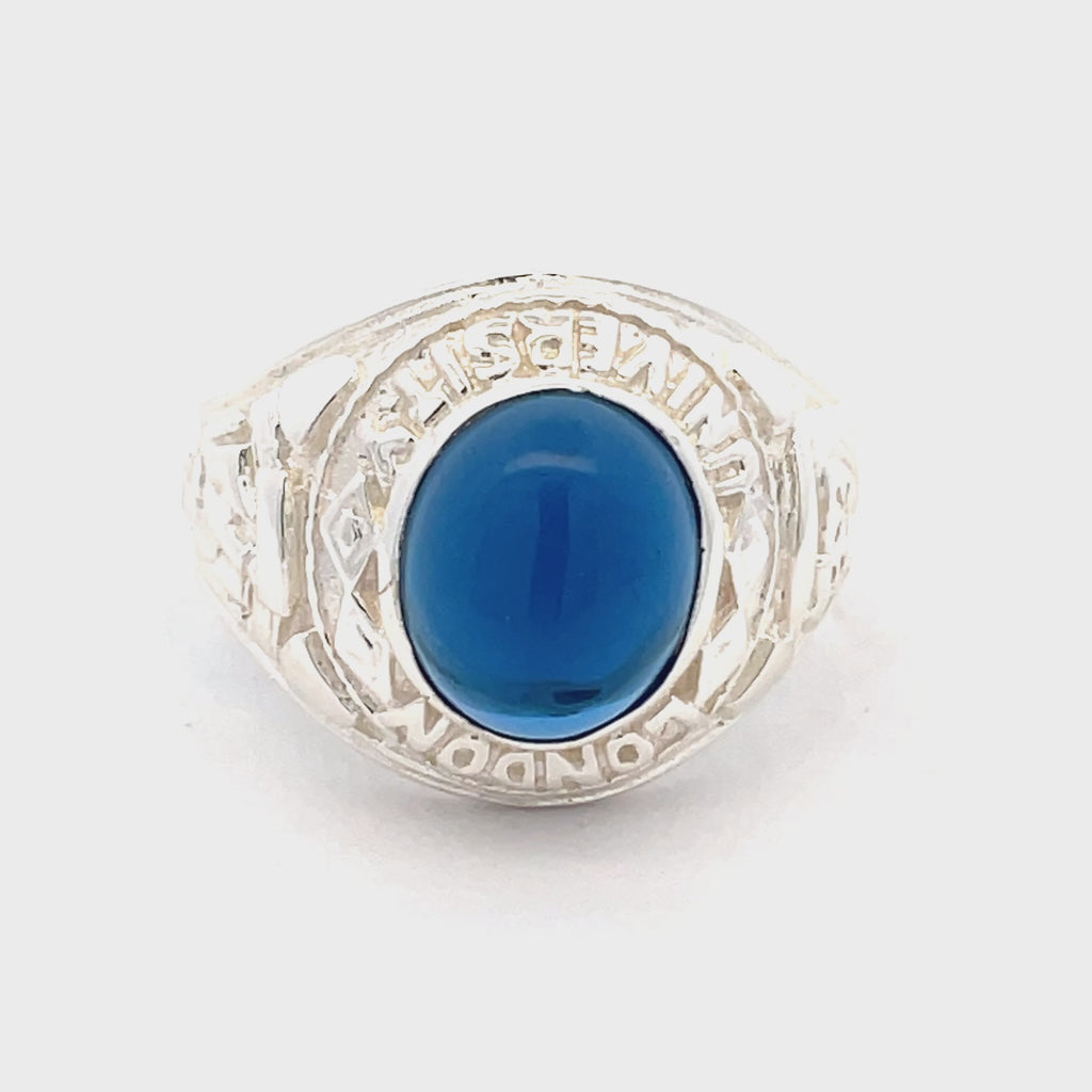 Sterling silver college ring 360 video product display