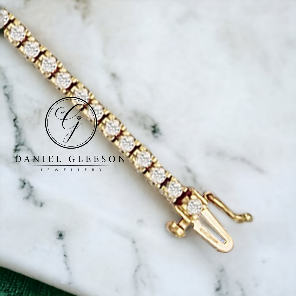 Yellow gold tennis bracelet 