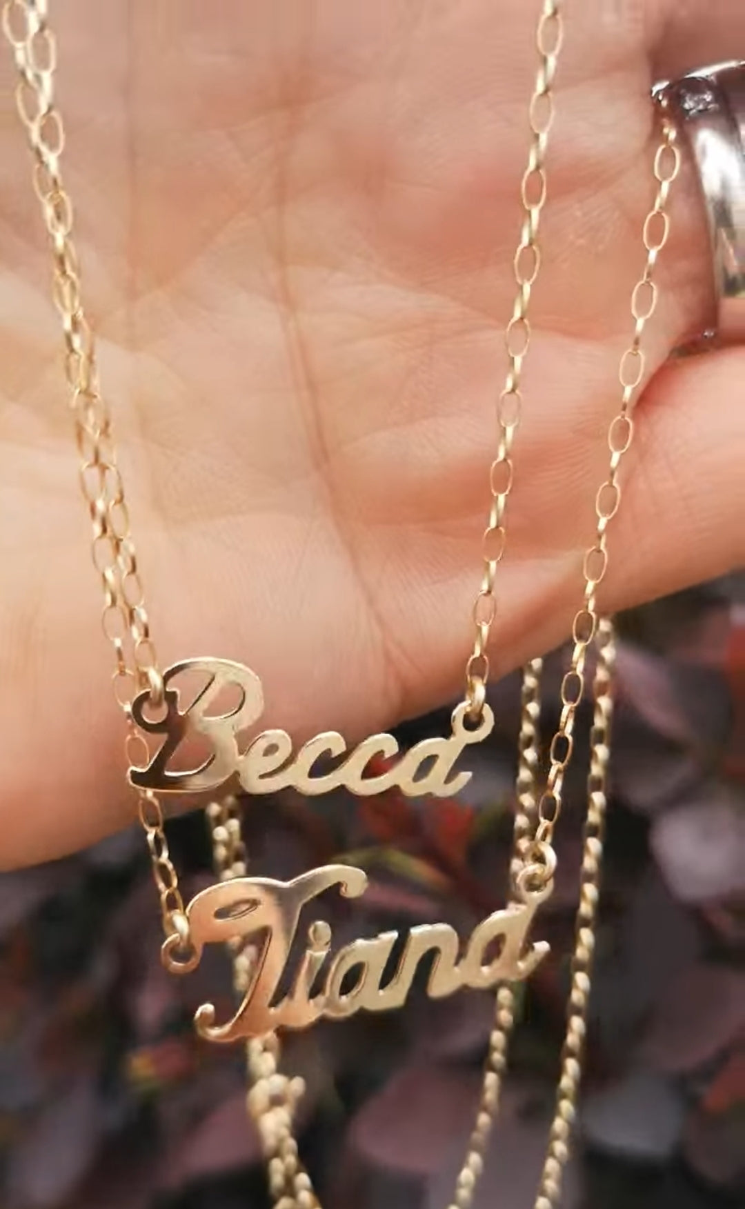 9ct Gold Name Necklace Standard Size Script 12mm