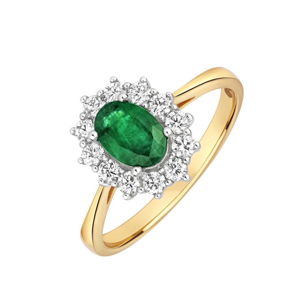 18ct Gold Diamond & Emerald Ring - 0.42ct Diamonds, 0.77ct Emerald Gleeson Jewellers, Daniel Gleeson Jewellery, Gleeson Jeweller, Gleesons Jewellers