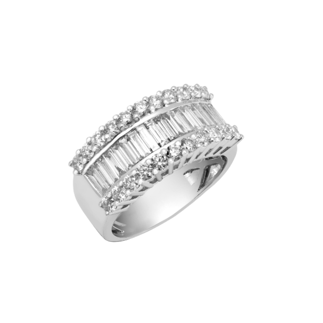 18ct White Gold 2.00ct Round & Baguette Diamond Ring Daniel Gleeson Jewellers, Gleeson Jeweller, Gleeson jewellers, Daniel Gleeson Jewellery, Gleesons Jewellers, GleesonJewellery.com, jewellers Cork