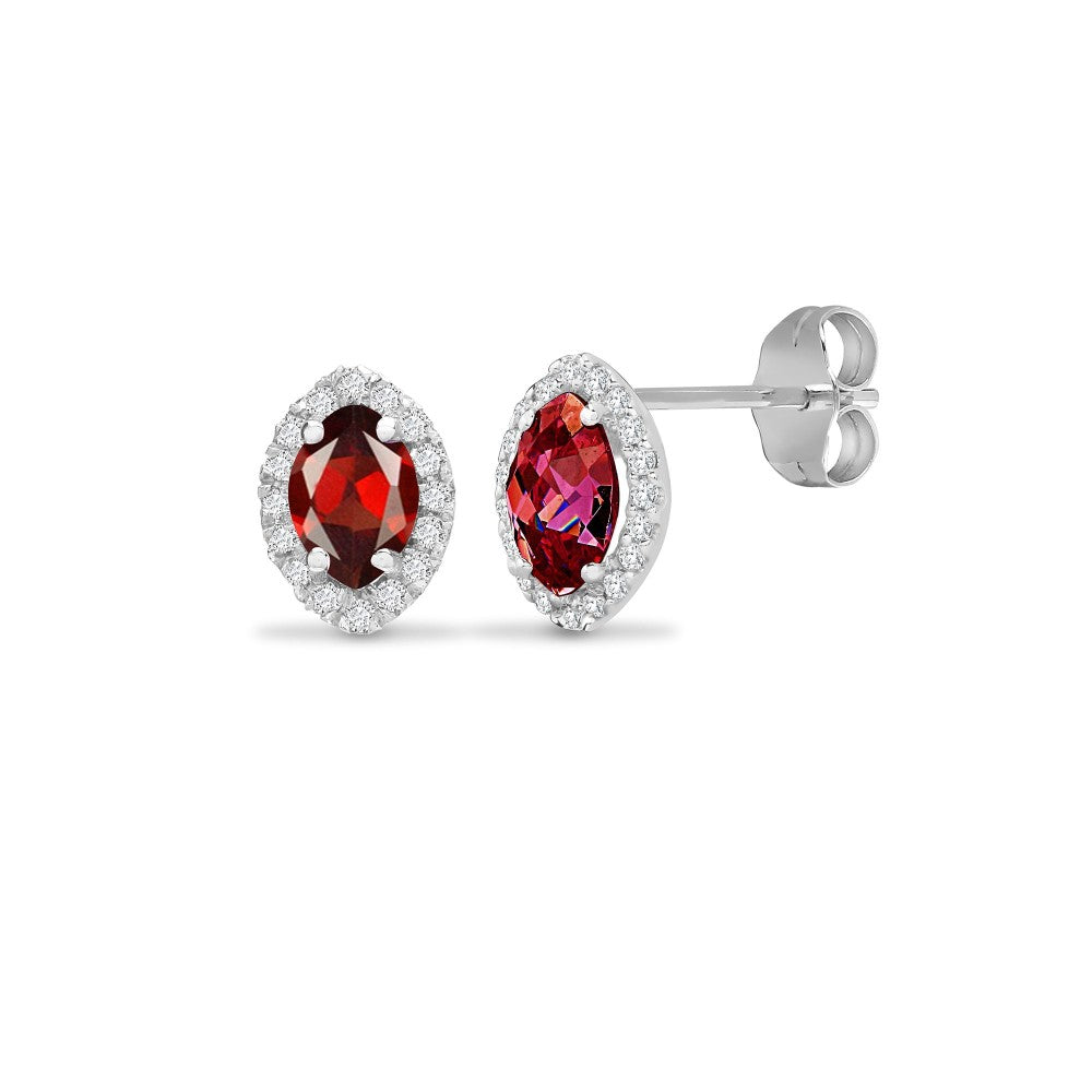 18ct White Gold Diamond and Garnet Stud Earrings Daniel Gleeson Jewellers, Gleeson Jeweller, Gleeson jewellers, Daniel Gleeson Jewellery, Gleesons Jewellers, GleesonJewellery.com, jewellers Cork