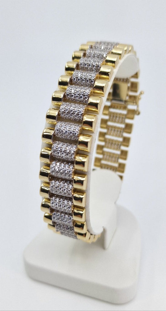 9ct Gold Mens Presidential Style Bracelet, gleeson jewellery, gleesons jeweller