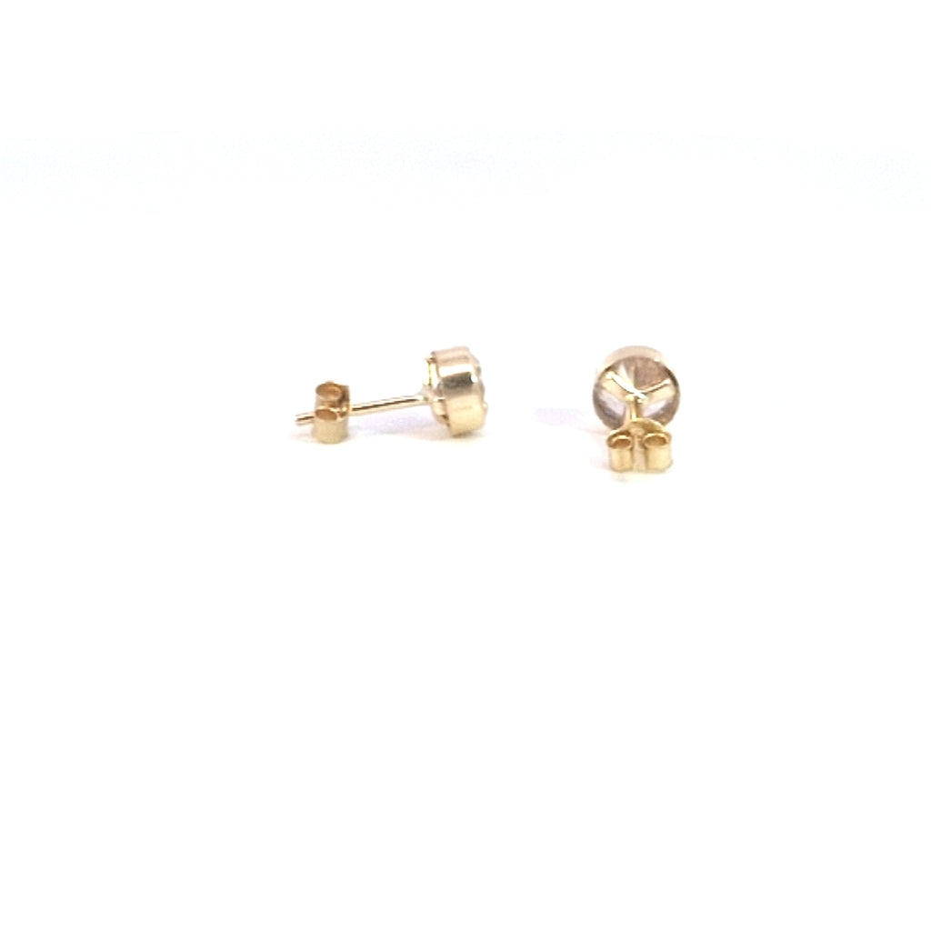 9ct Gold Rubover Bezel Set CZ Stud 5mm Earrings Gleeson Jewellers, Daniel Gleeson Jewellers, Gleesons Jewellers