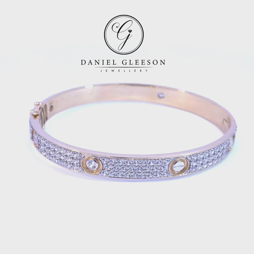 Gold love style bangle, Daniel gleeson jewellers, Gleeson jewellery, cork jewellers