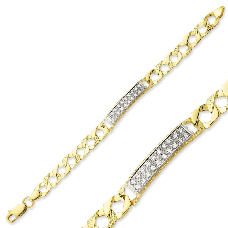 9ct Gold Cubic Zirconia Baby/Kids ID Bracelet Gleeson Jewellery, Daniel Gleeson Jewellers