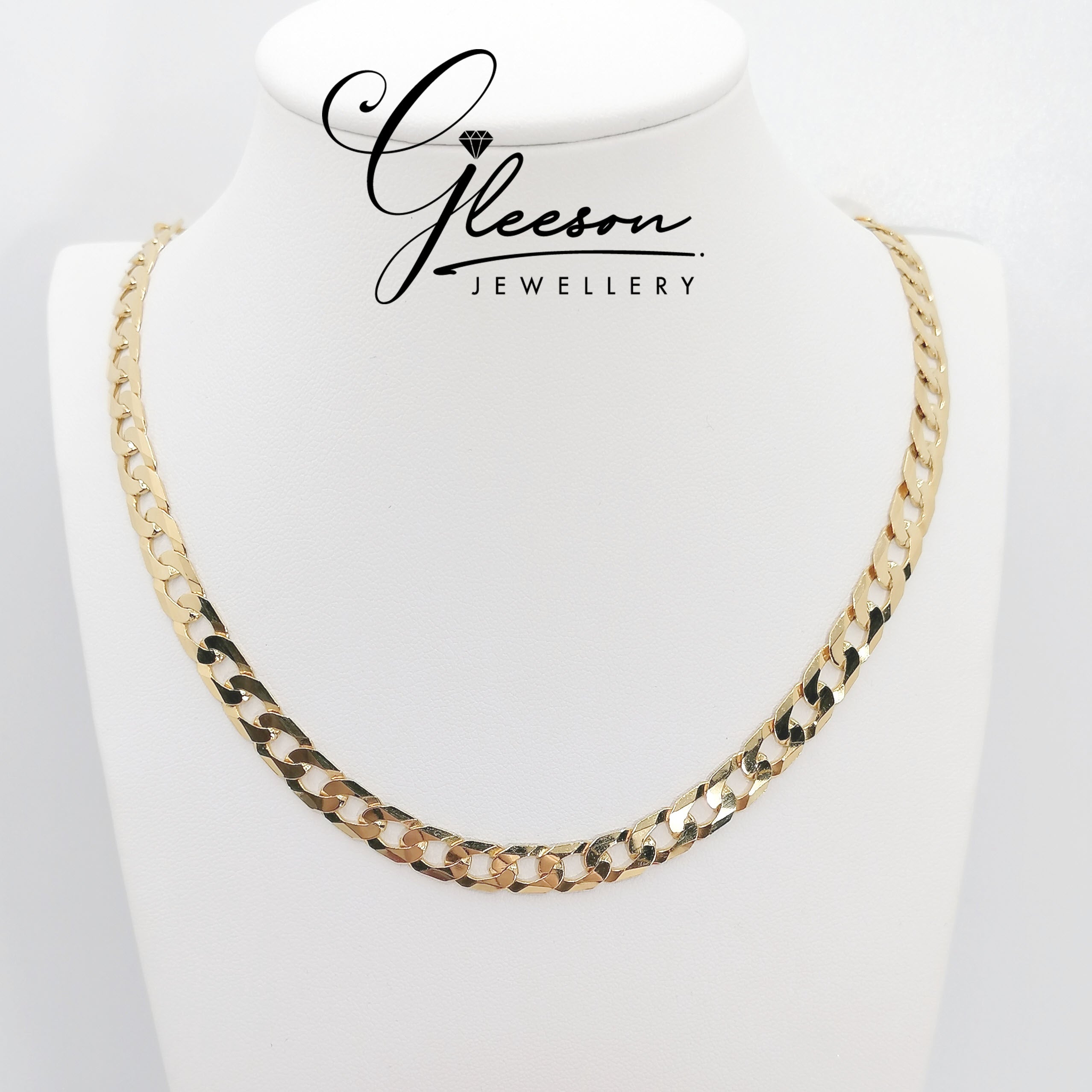 9ct Gold Gents Curb 7mm Chain 20