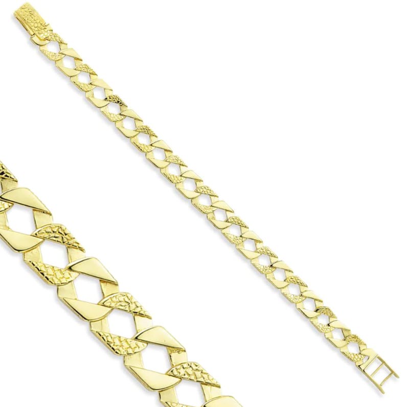 9ct Gold Mens Curb Chaps Bracelet gleeson jewellery