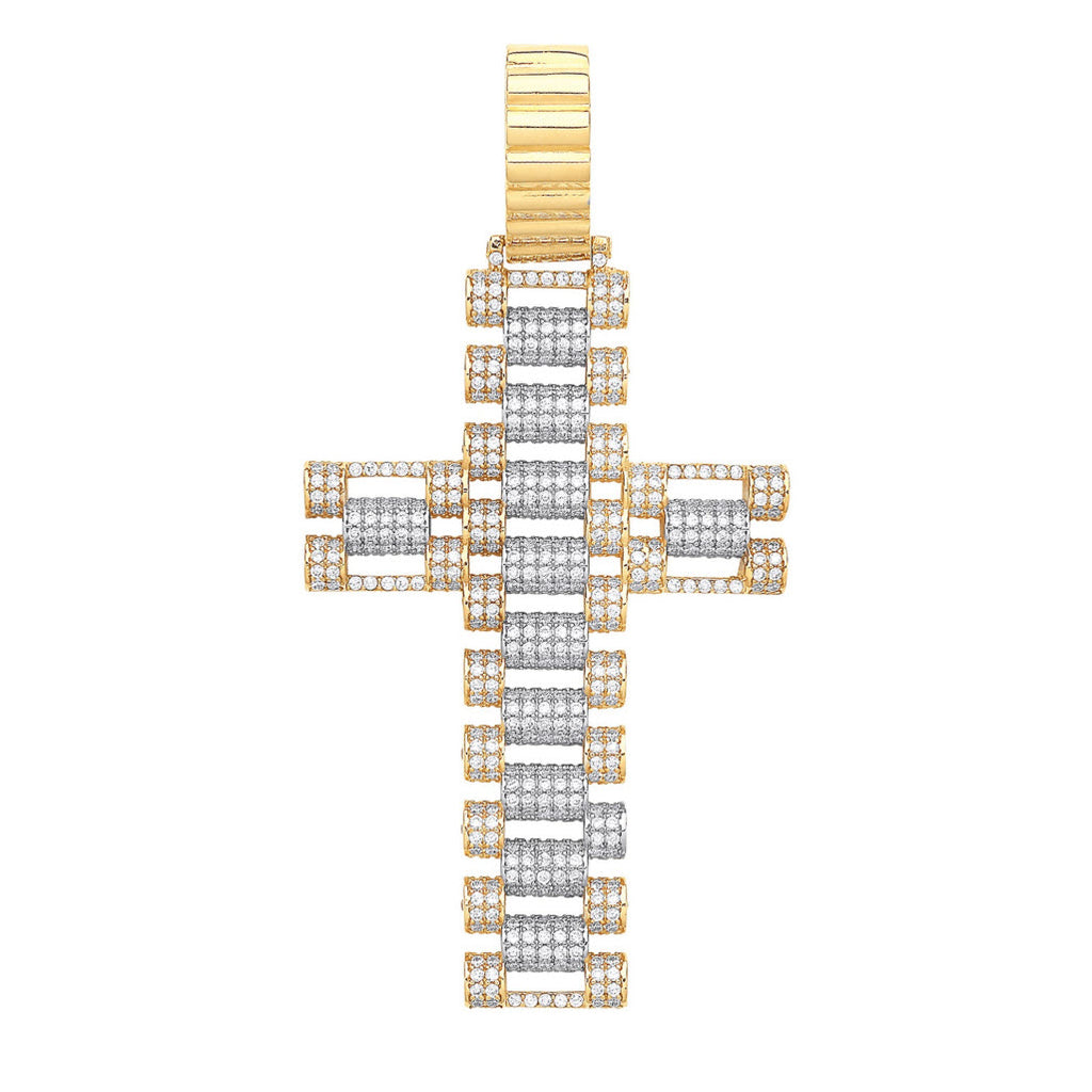 9ct Gold Cubic Zirconia LARGE Style Cross Gleeson Jewellery, Daniel Gleeson Jewellers