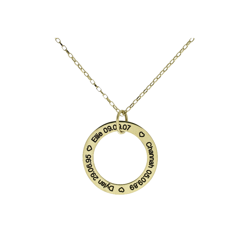 Family Circle Pendant & Chain - Made to Order (10 - 14 Days)-Order before Dec 2nd for Christmas delivery Gleeson Jewellery, Daniel Gleeson Jewellers Cork, Gleesons Jewellers