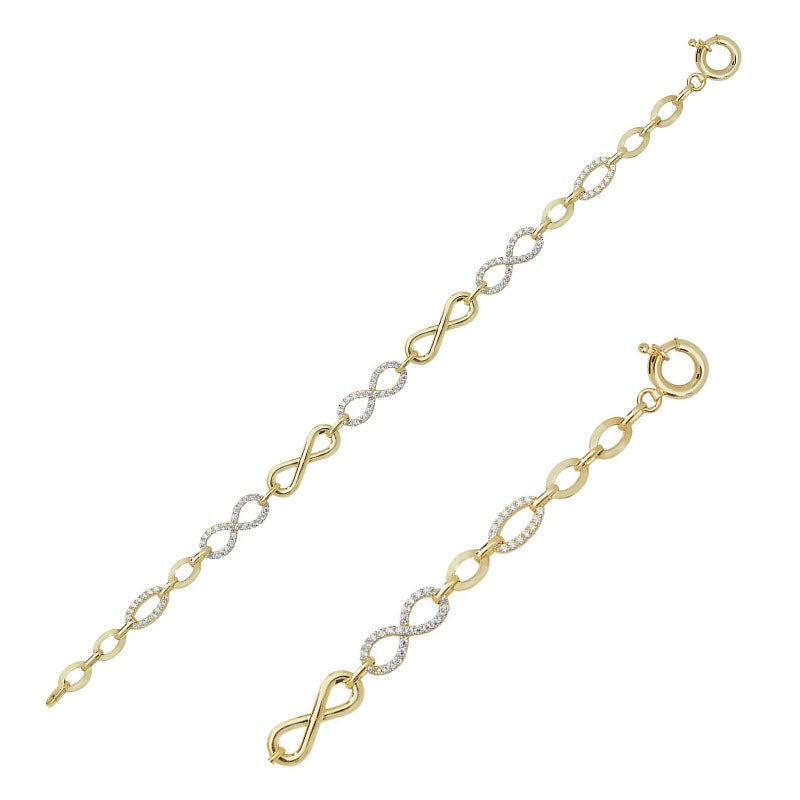 9ct Yellow Gold Infinity Bracelet gleeson jewellery