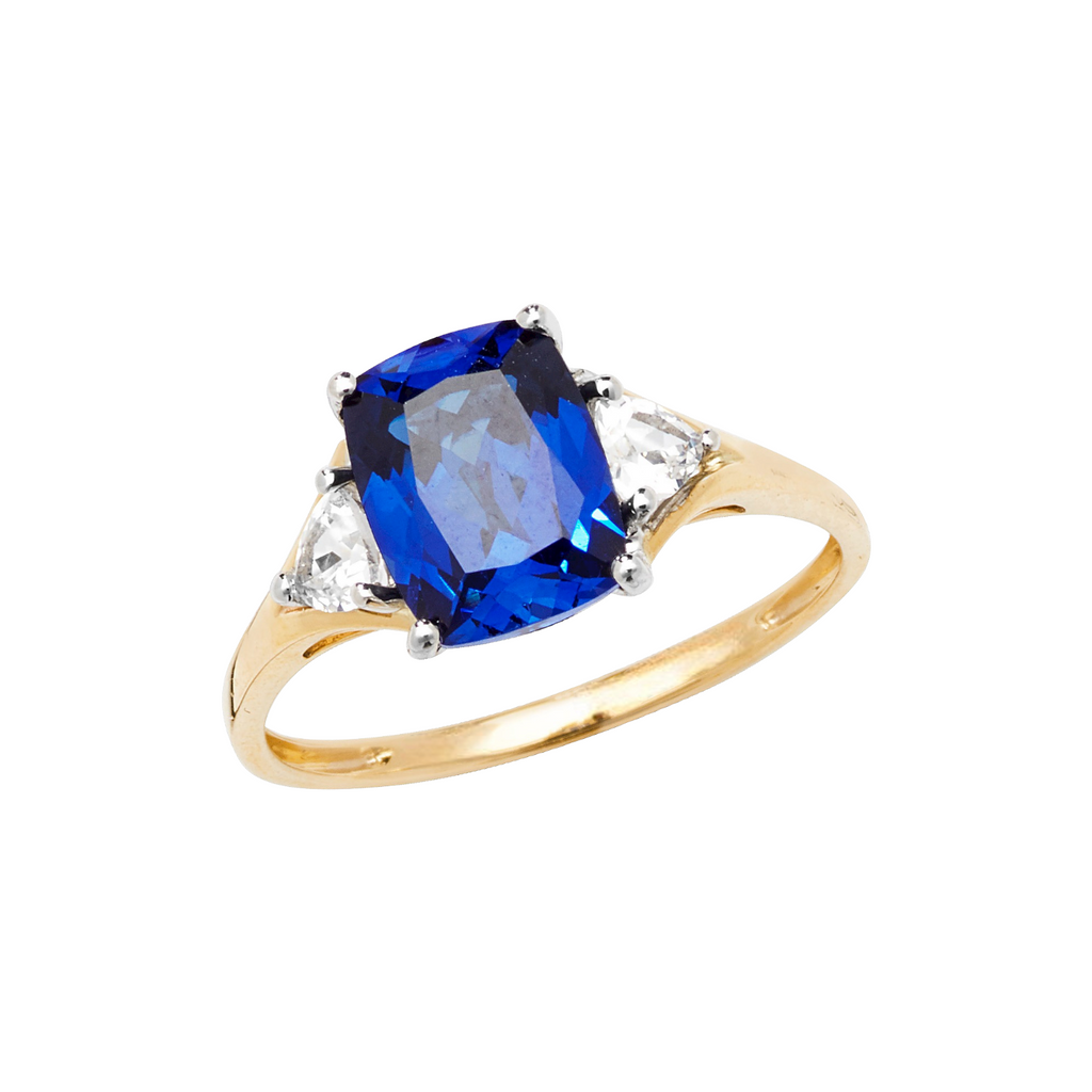 9ct Gold Cubic Zirconia & Sapphire Dress Ring Gleeson Jewellery, Daniel Gleeson Jewellers