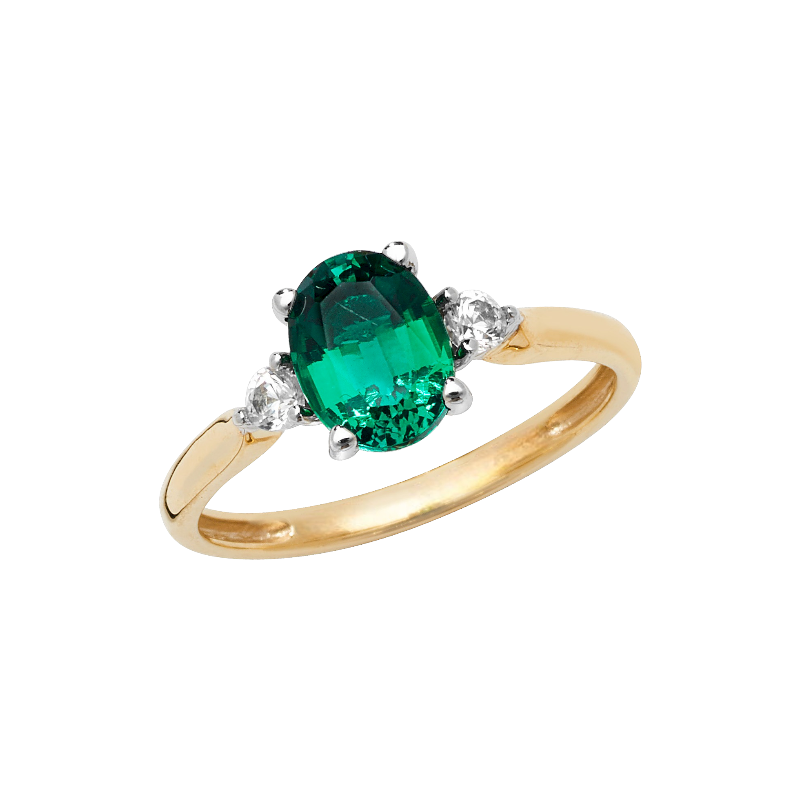 9ct Gold Cubic Zirconia & Emerald Dress Ring Daniel Gleeson Jewellers, Gleeson Jeweller, Gleeson jewellers, Daniel Gleeson Jewellery, Gleesons Jewellers, GleesonJewellery.com, jewellers Cork