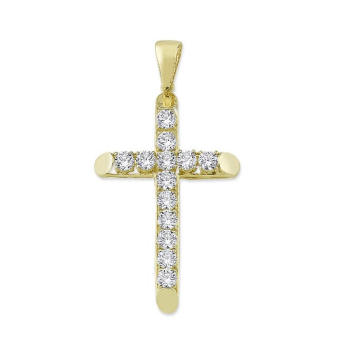 9ct Gold Cubic Zirconia Cross Gleeson Jewellery, Daniel Gleeson Jewellers