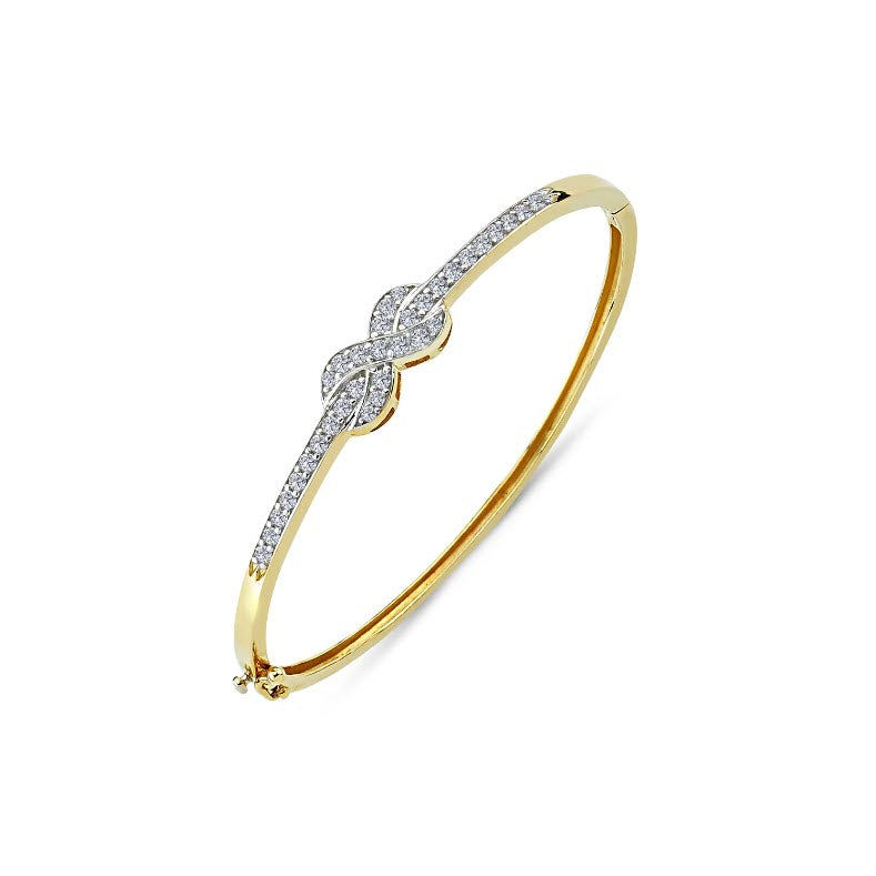 9ct Gold Cubic Zirconia Ladies Infinity Bangle Gleeson Jewellery, Daniel Gleeson Jewellers