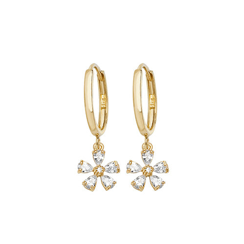 9ct Yellow Gold Cubic Zirconia Drop Earrings gleeson jewellery