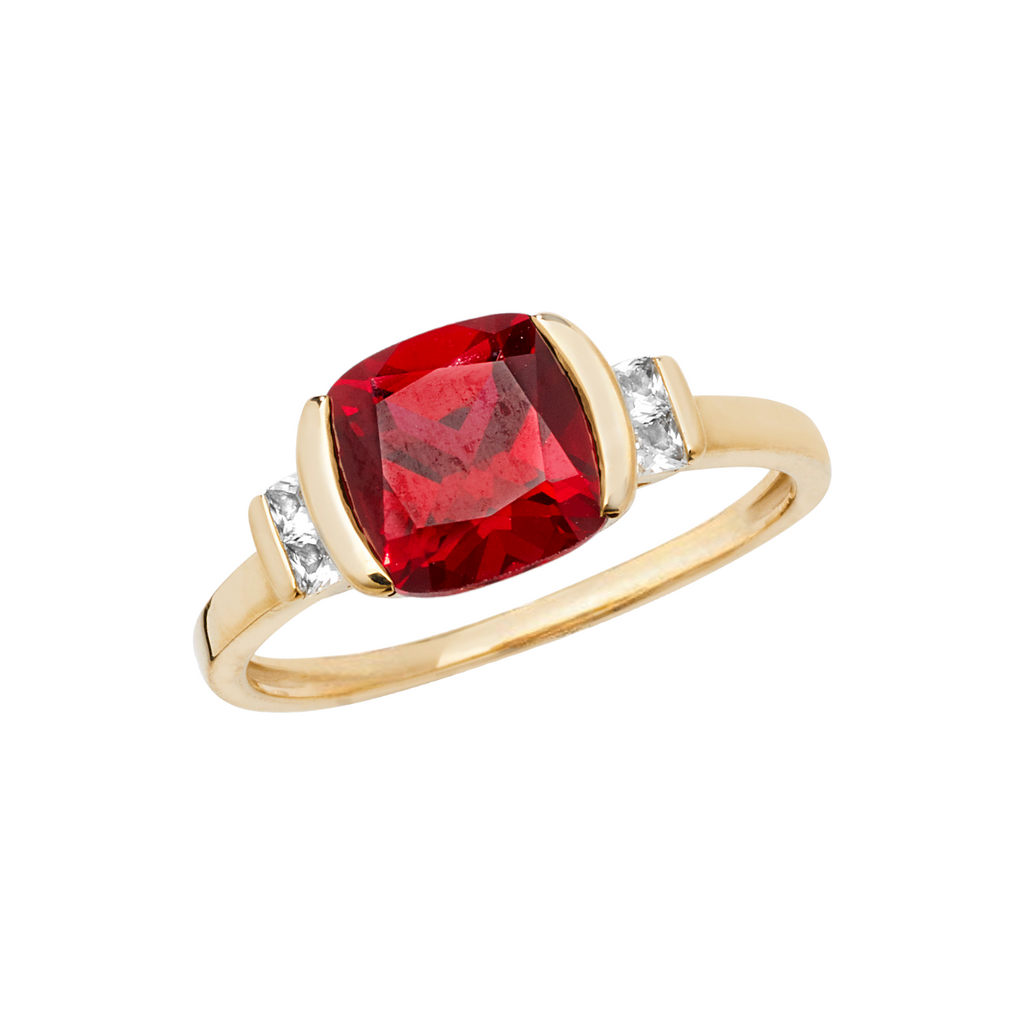 9ct Gold Cubic Zirconia & Ruby Dress Ring Daniel Gleeson Jewellers, Gleeson Jeweller, Gleeson jewellers, Daniel Gleeson Jewellery, Gleesons Jewellers, GleesonJewellery.com, jewellers Cork