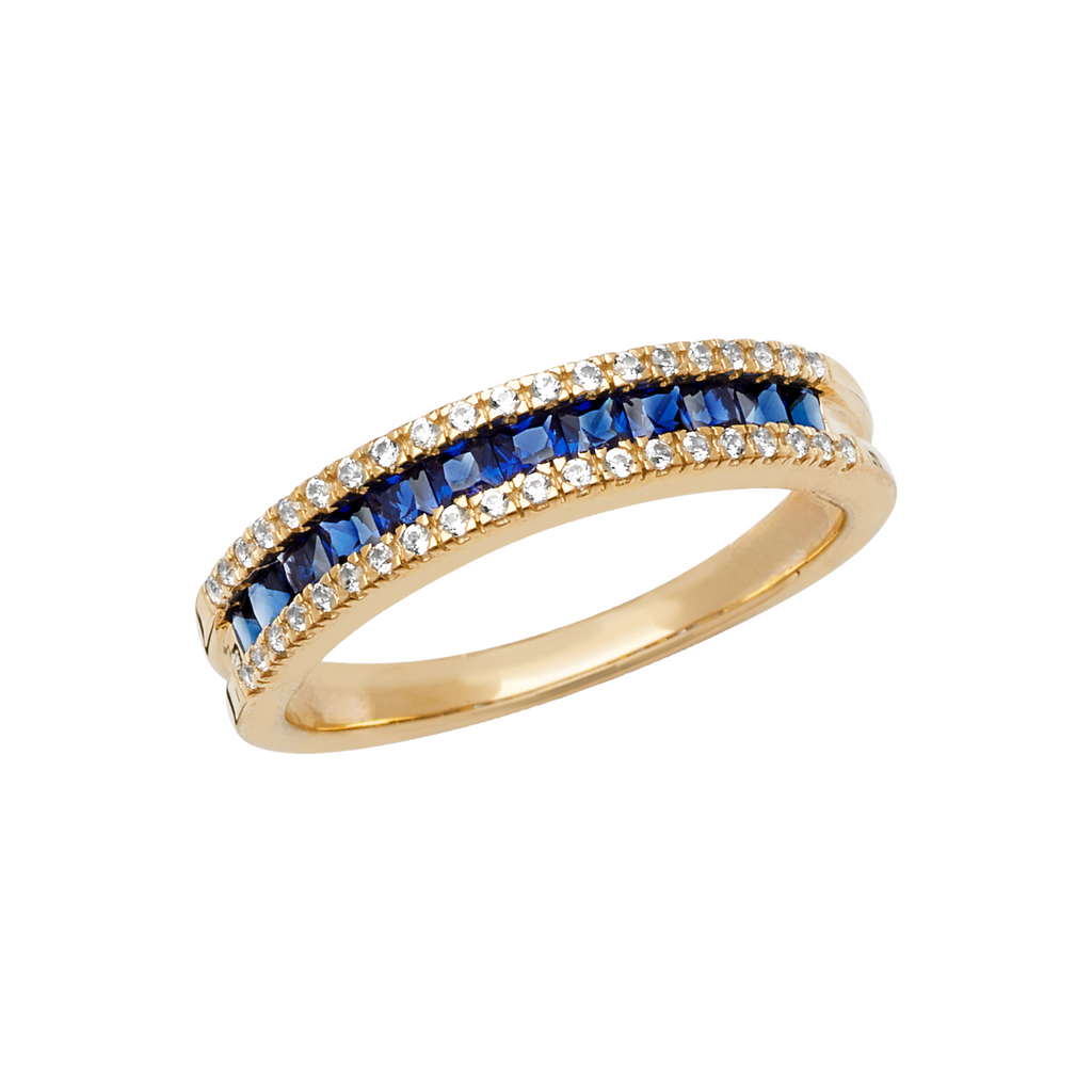 9ct Gold Cubic Zirconia & Sapphire Eternity Ring Gleeson Jewellery, Daniel Gleeson Jewellers