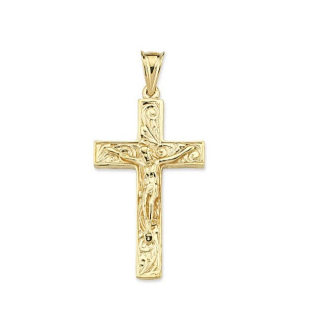 9ct Gold Solid Crucifix Cross gleeson jewellery