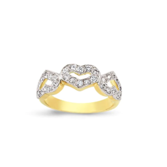 9ct Gold Cubic Zirconia Heart Dress Ring Gleeson Jewellery, Daniel Gleeson Jewellers