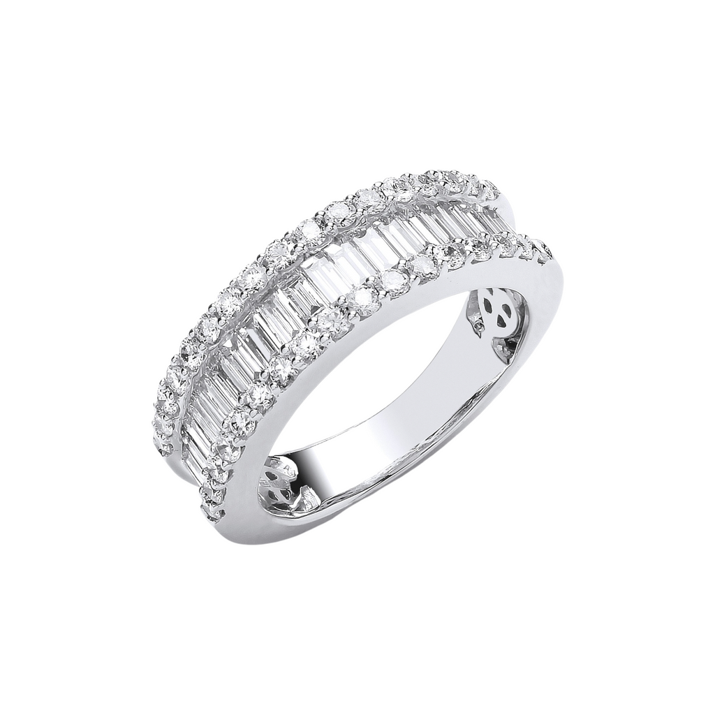 18ct White Gold Diamond Baguette Ring Gleeson Jewellers, Daniel Gleeson Jewellery, Daniel Gleesons Jewellers Cork