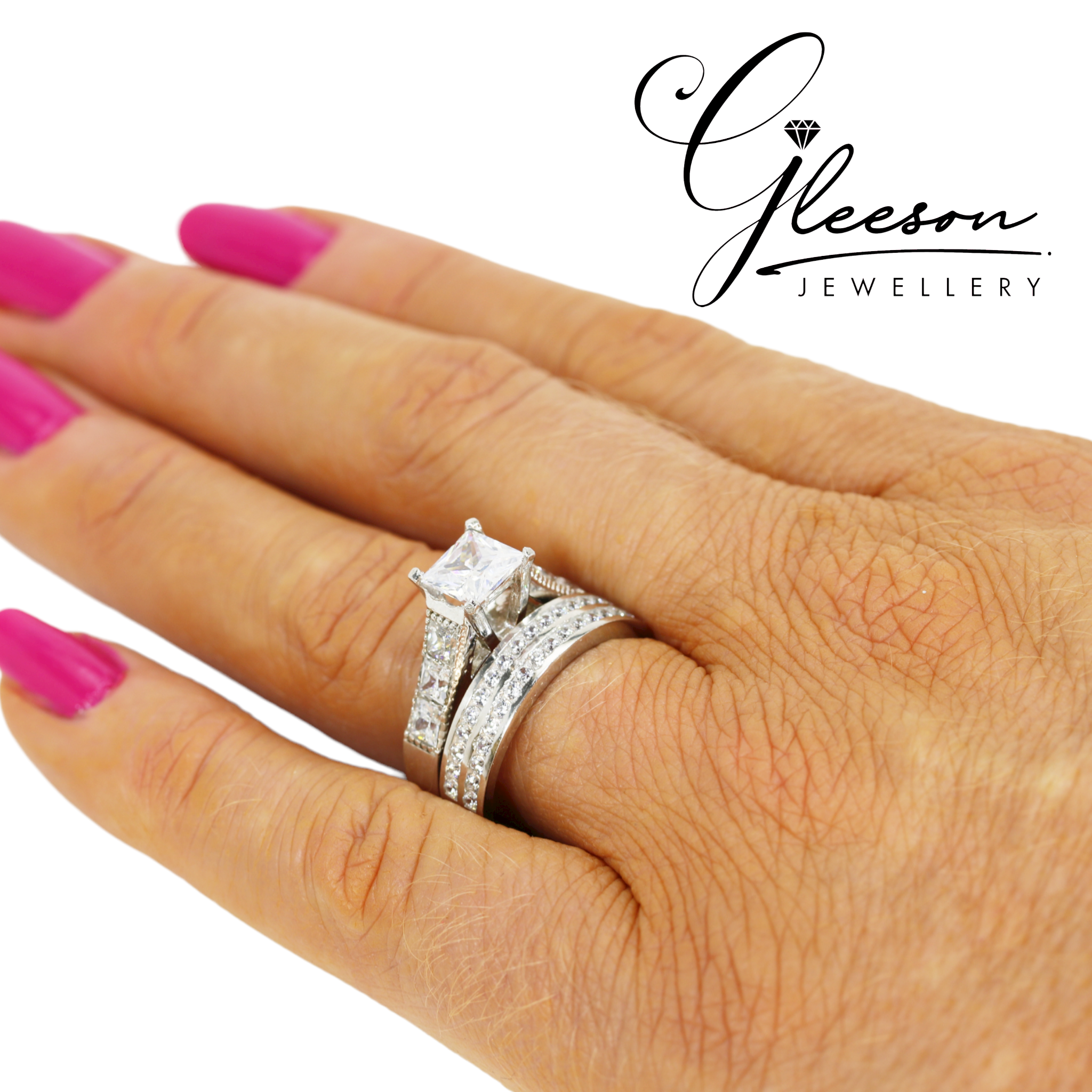 White gold cubic zirconia 2025 band rings