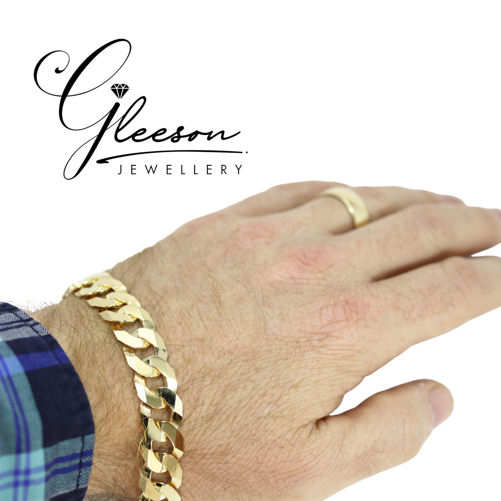 9ct Gold Mens Curb Bracelet Daniel Gleeson Jewellers, Gleeson Jeweller, Daniel Gleeson Jewellery, Gleesons Jewellers