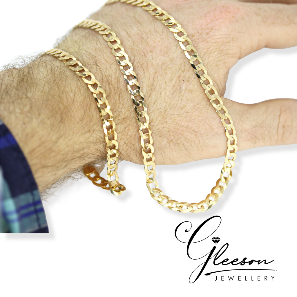 9ct Gold Curb Chain 20" and Curb 8" Bracelet - CHAIN & BRACELET SET Daniel Gleeson Jewellers, Gleeson Jewellers, Gleesons Jewellers