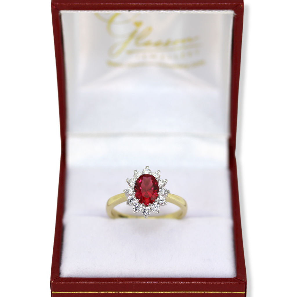 9ct Gold Ruby & Cubic Zirconia Dress Ring Gleeson Jewellery, Daniel Gleeson Jewellers Cork, Gleesons Jewellers