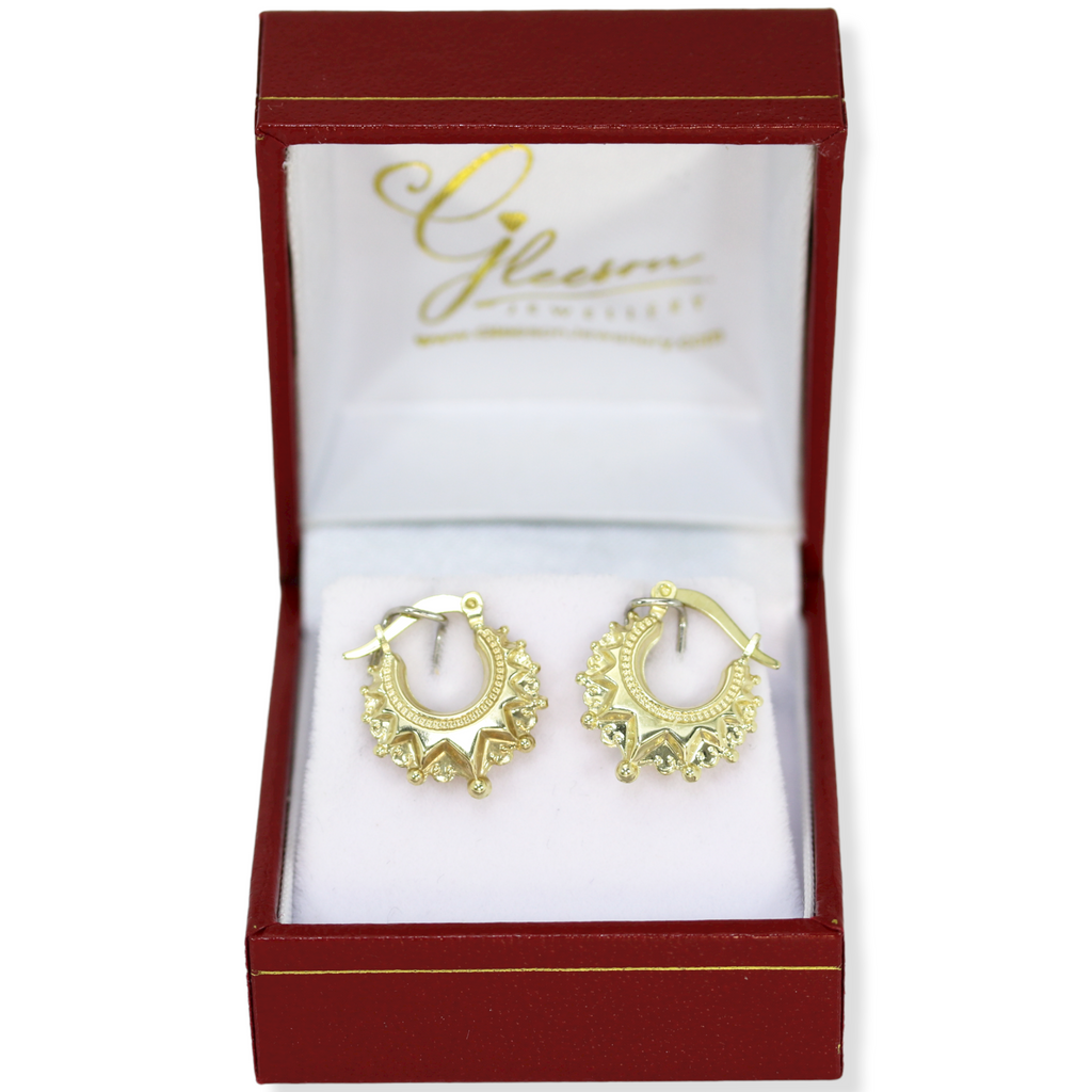 9ct Gold Baby Creole Spike Earrings, Cork Jewellers, Gleeson Jewellers, Daniel Gleeson Jewellery, Gleeson Jeweller, Gleesons Jewellers