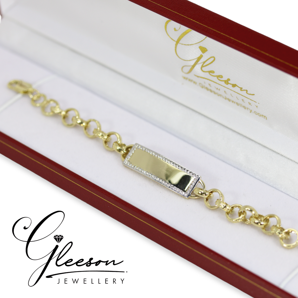 9ct Gold Cubic Zirconia Baby/Kids ID Bracelet – Daniel Gleeson