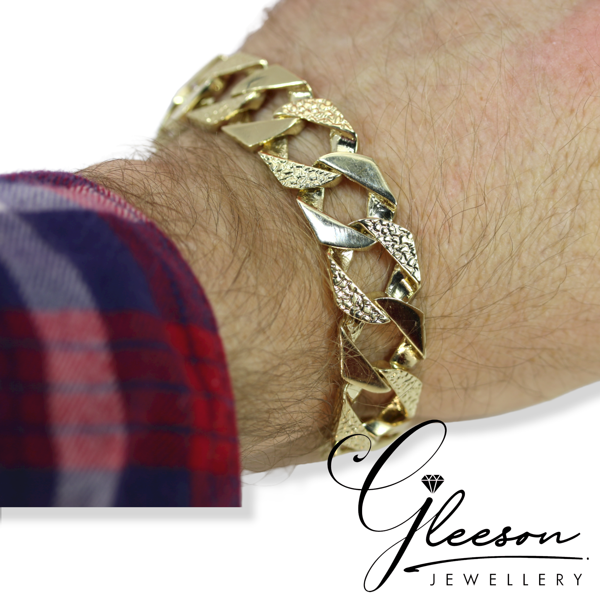 Mens 9ct gold bracelets for sale deals
