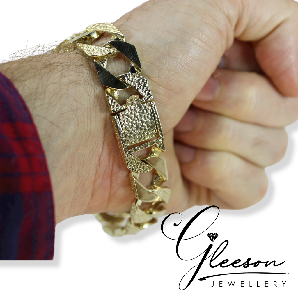 9ct Gold Mens Curb Chaps Bracelet Daniel Gleeson Jewellers, Gleeson Jewellers, Gleesons Jewellers