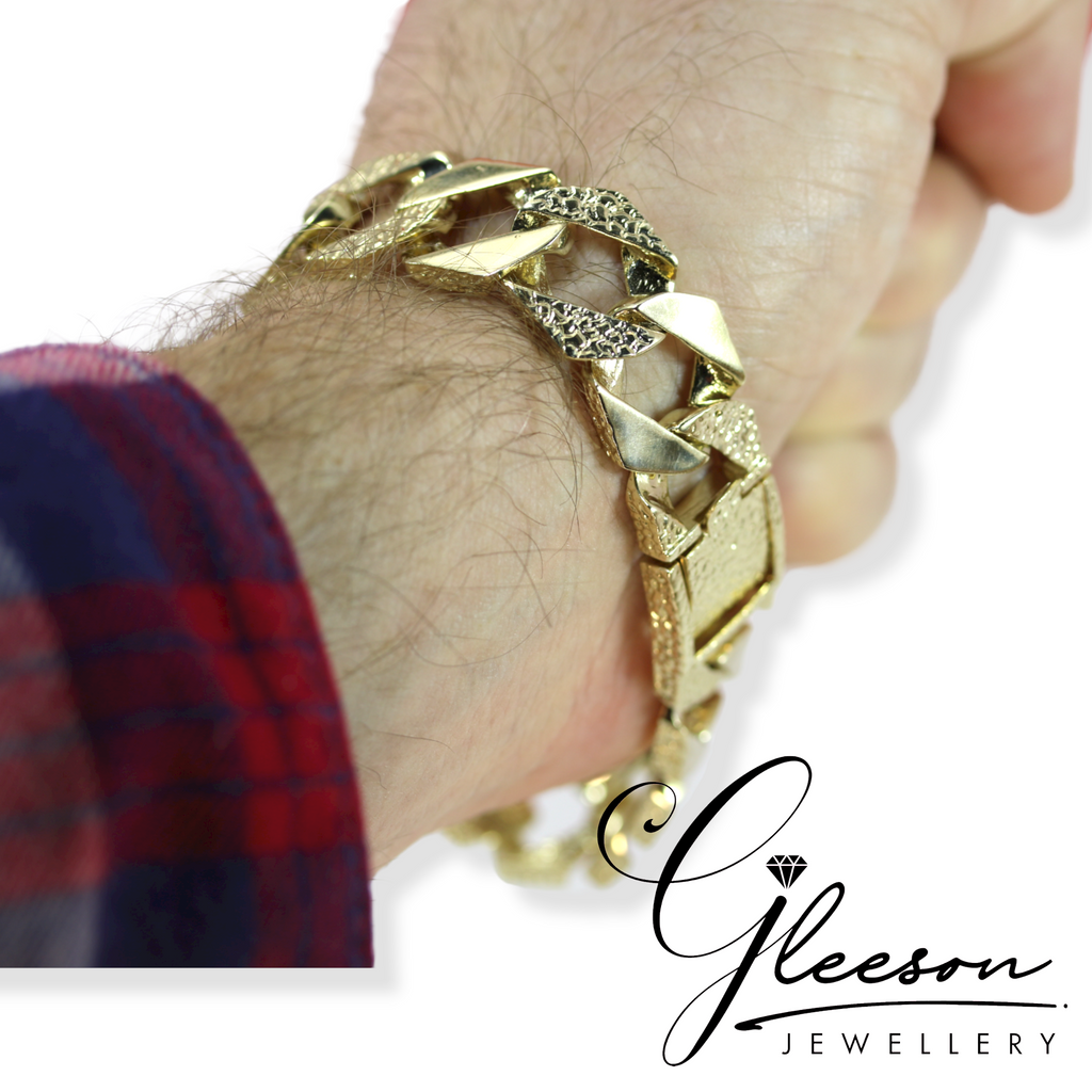 9ct Gold Mens Curb Chaps Bracelet Daniel Gleeson Jewellers, Gleeson Jewellers, Gleesons Jewellers