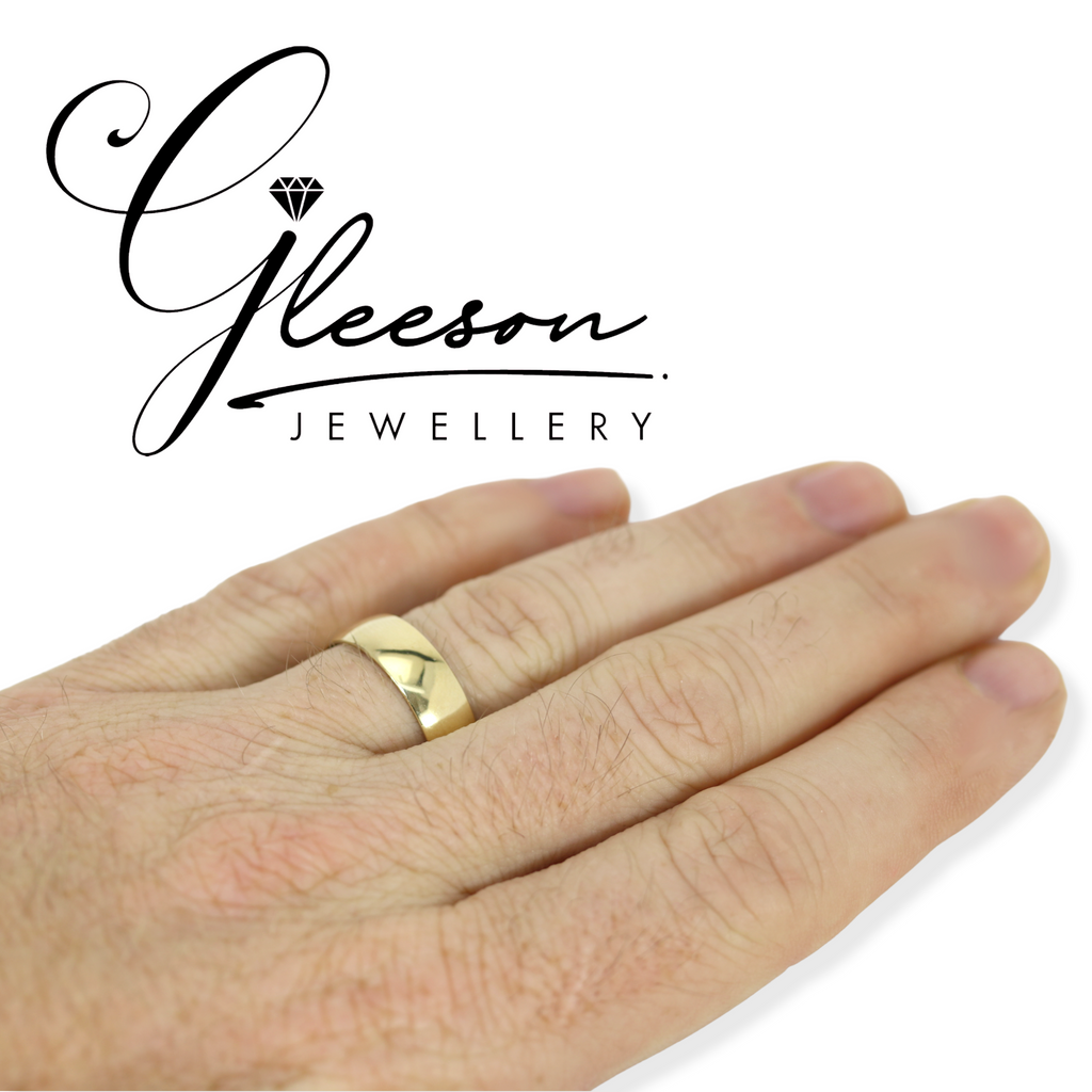 9ct Gold Court Shaped Plain Wedding Ring - 6mm Gleeson Jewellers, Daniel Gleeson Jewellery, Gleeson Jeweller, Gleesons Jewellers