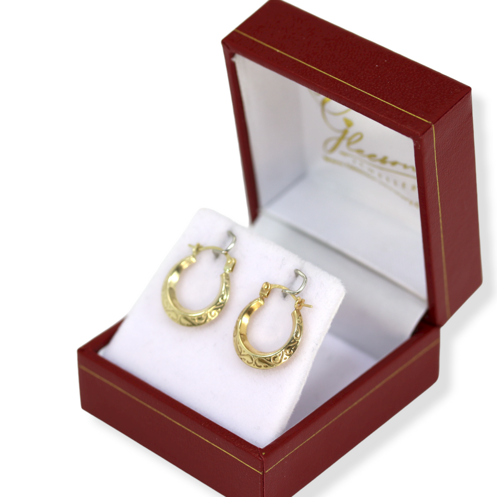 9ct Gold Petite Creole Hoop Earrings Gleeson Jewellery, Daniel Gleeson Jewellers Cork, Gleesons Jewellers