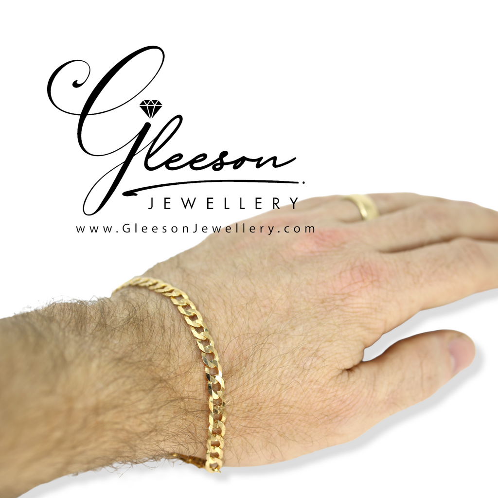 9ct Gold Mens Curb Bracelet Daniel Gleeson Jewellers, Gleeson Jeweller, Daniel Gleeson Jewellery, Gleesons Jewellers