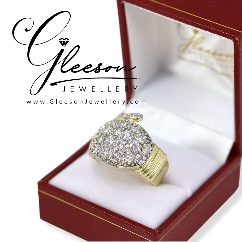 9ct Gold Mens Large Cubic Zirconia Boxing Glove Ring Gleeson Jewellers, Daniel Gleeson Jewellers, Gleesons Jewellers