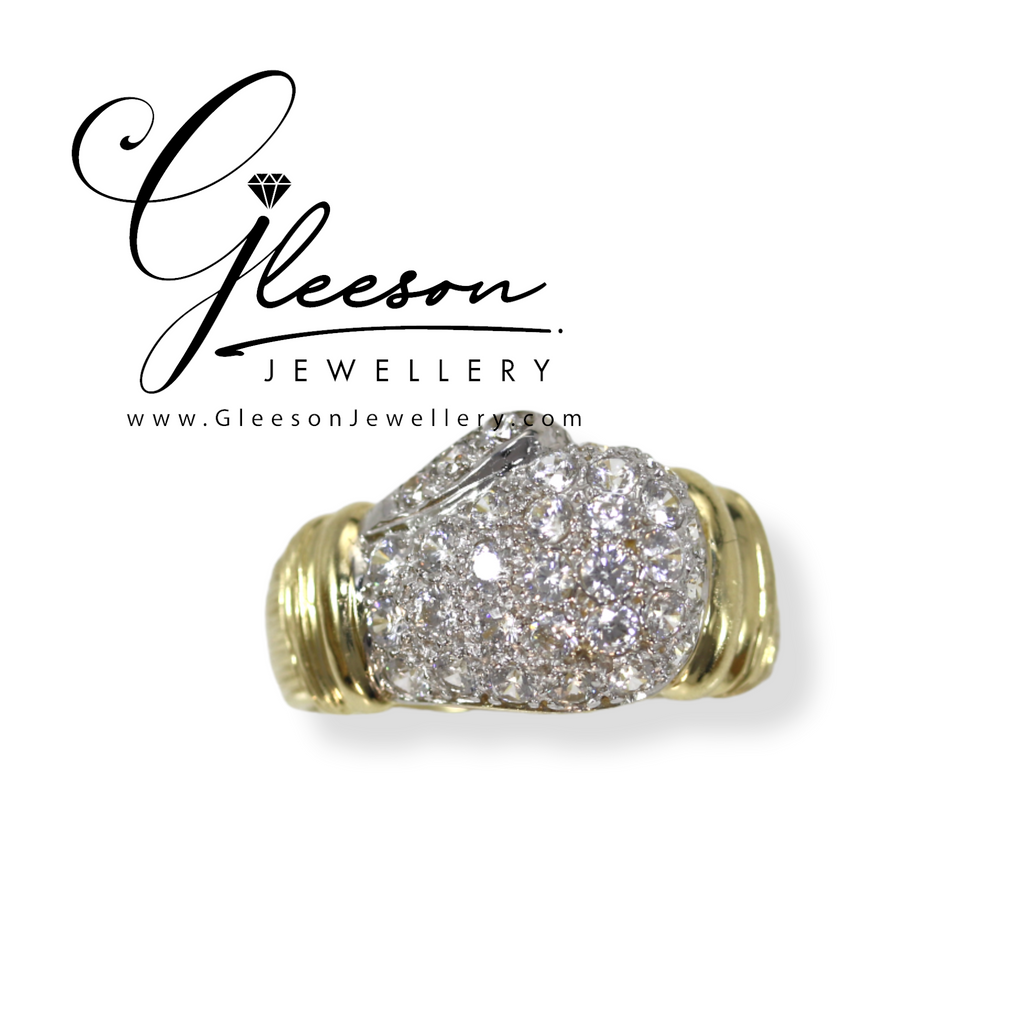 9ct Gold Mens Medium Size Cubic Zirconia Boxing Glove Ring Gleeson Jewellers, Daniel Gleeson Jewellers, Gleesons Jewellers