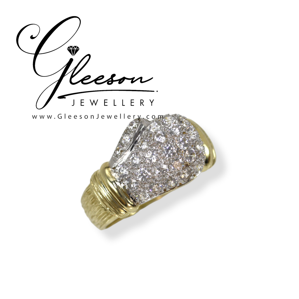 9ct Gold Mens Medium Size Cubic Zirconia Boxing Glove Ring Gleeson Jewellers, Daniel Gleeson Jewellers, Gleesons Jewellers