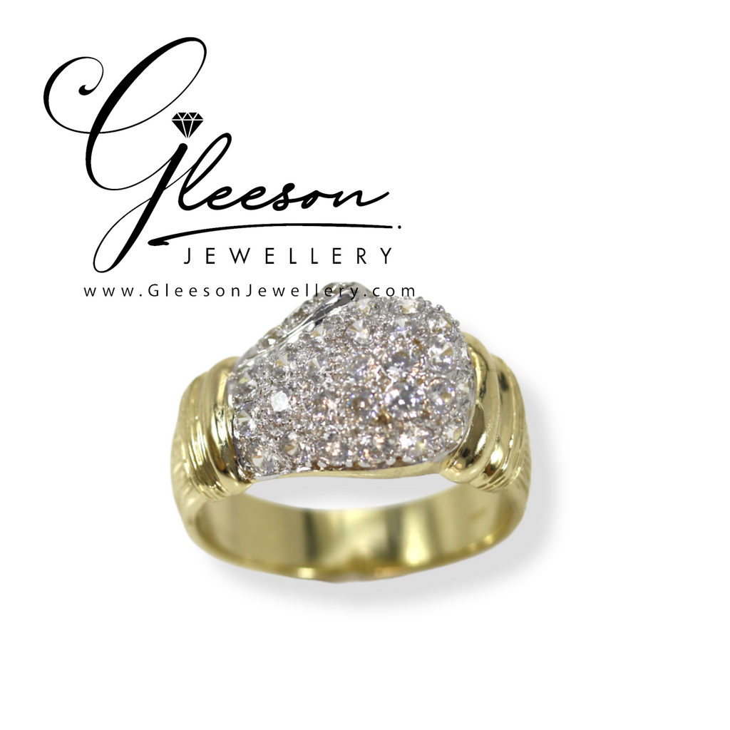 9ct Gold Mens Medium Size Cubic Zirconia Boxing Glove Ring Gleeson Jewellers, Daniel Gleeson Jewellers, Gleesons Jewellers