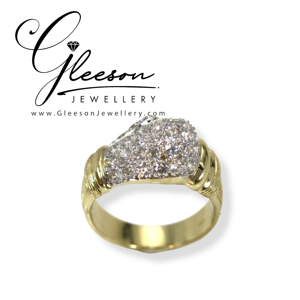 9ct Gold Mens Medium Size Cubic Zirconia Boxing Glove Ring Gleeson Jewellers, Daniel Gleeson Jewellers, Gleesons Jewellers