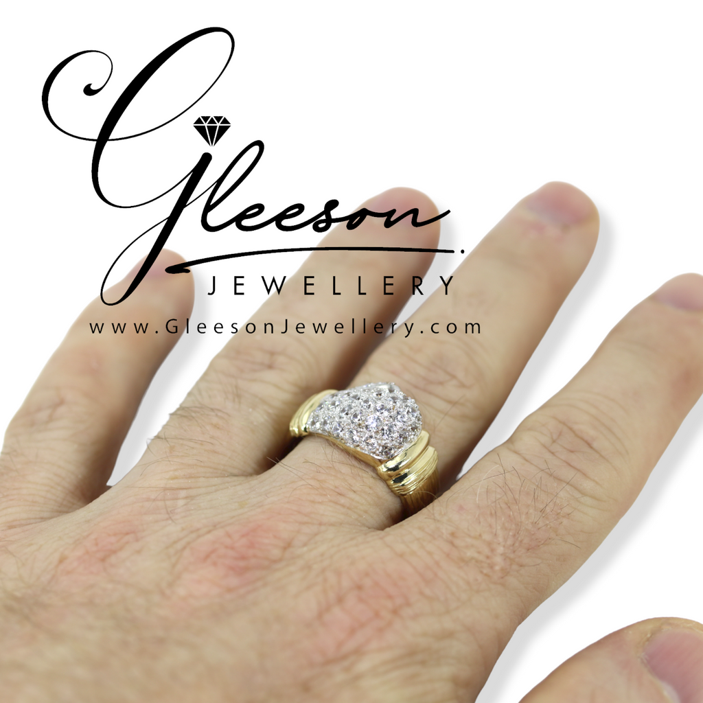 9ct Gold Mens Medium Size Cubic Zirconia Boxing Glove Ring Gleeson Jewellers, Daniel Gleeson Jewellers, Gleesons Jewellers